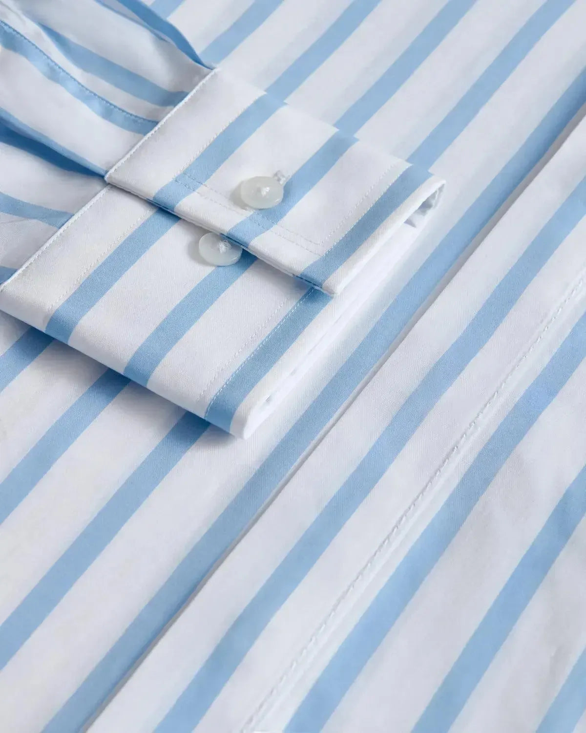 William Hunt Bold Stripe Shirt White Blue-MALFORD OF LONDON SAVILE ROW MENSWEAR OUTLET