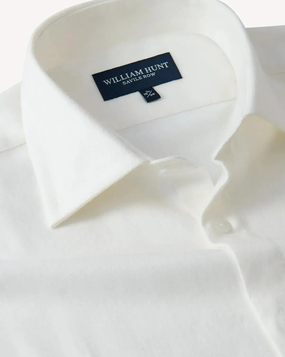 William Hunt Brushed Cotton Shirt White-MALFORD OF LONDON SAVILE ROW MENSWEAR OUTLET