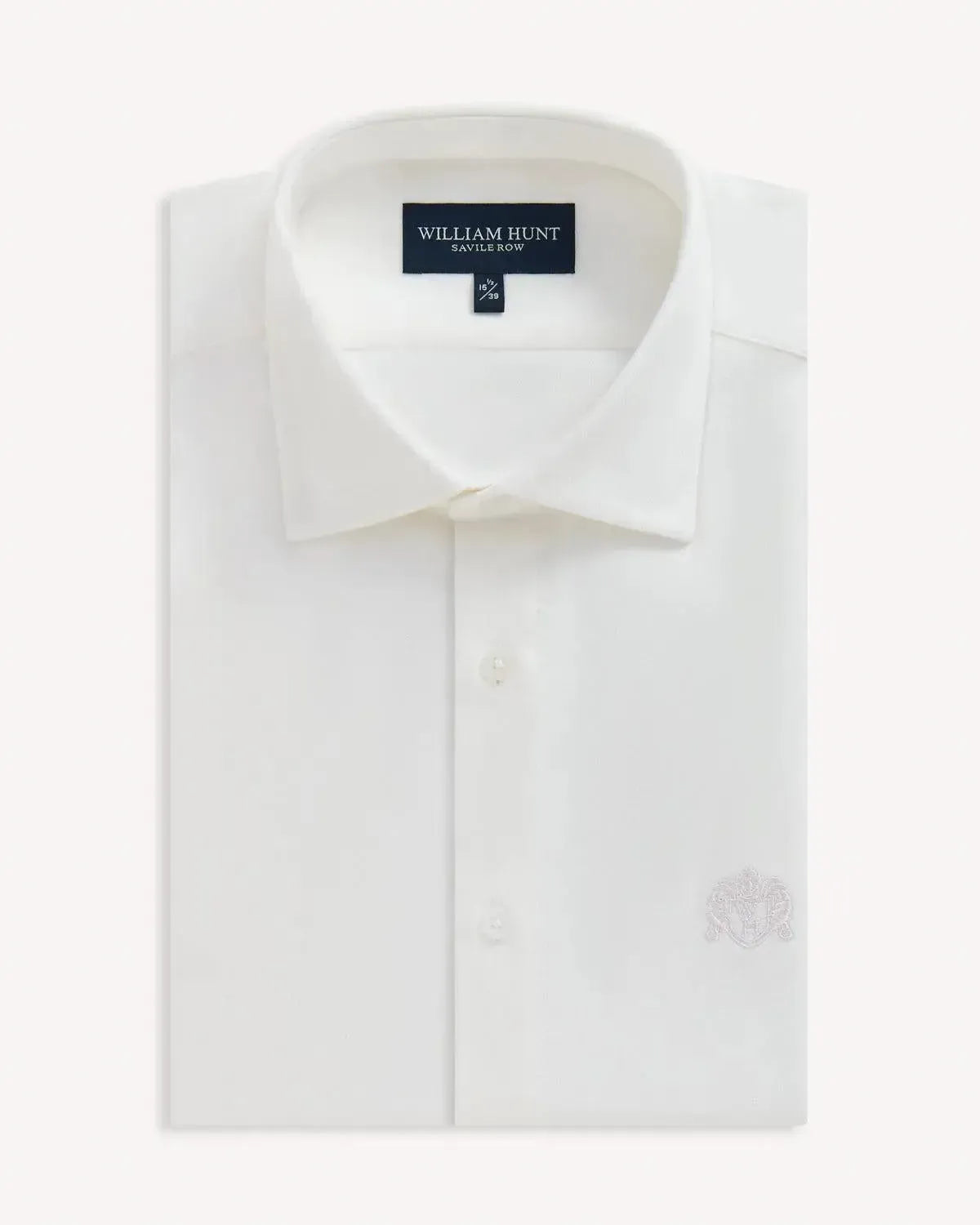 William Hunt Brushed Cotton Shirt White-MALFORD OF LONDON SAVILE ROW MENSWEAR OUTLET