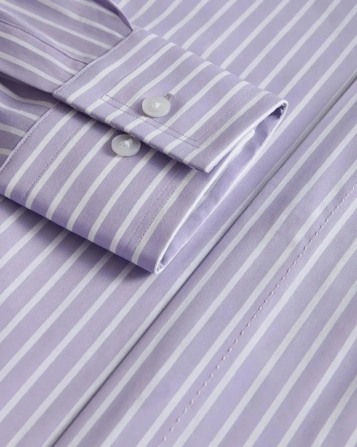 William Hunt CIty Stripe Shirt Lilac-MALFORD OF LONDON SAVILE ROW MENSWEAR OUTLET
