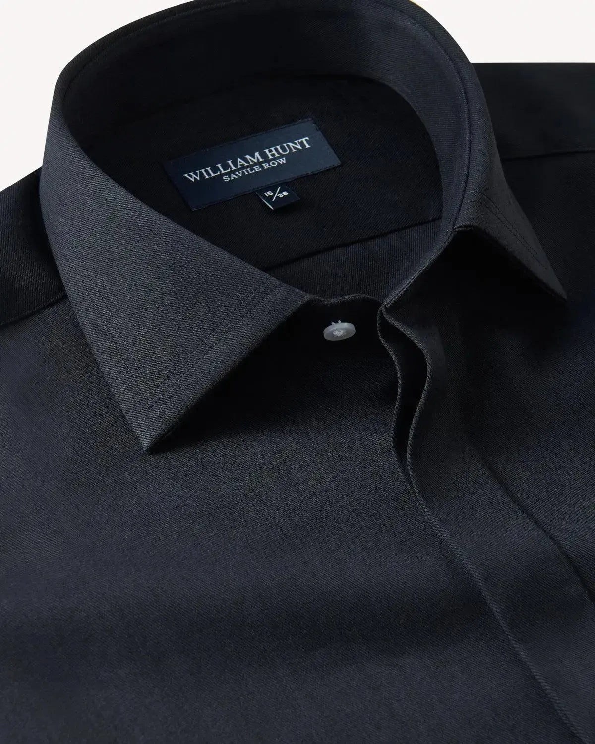 William Hunt Cotton Shirt Black-MALFORD OF LONDON SAVILE ROW MENSWEAR OUTLET