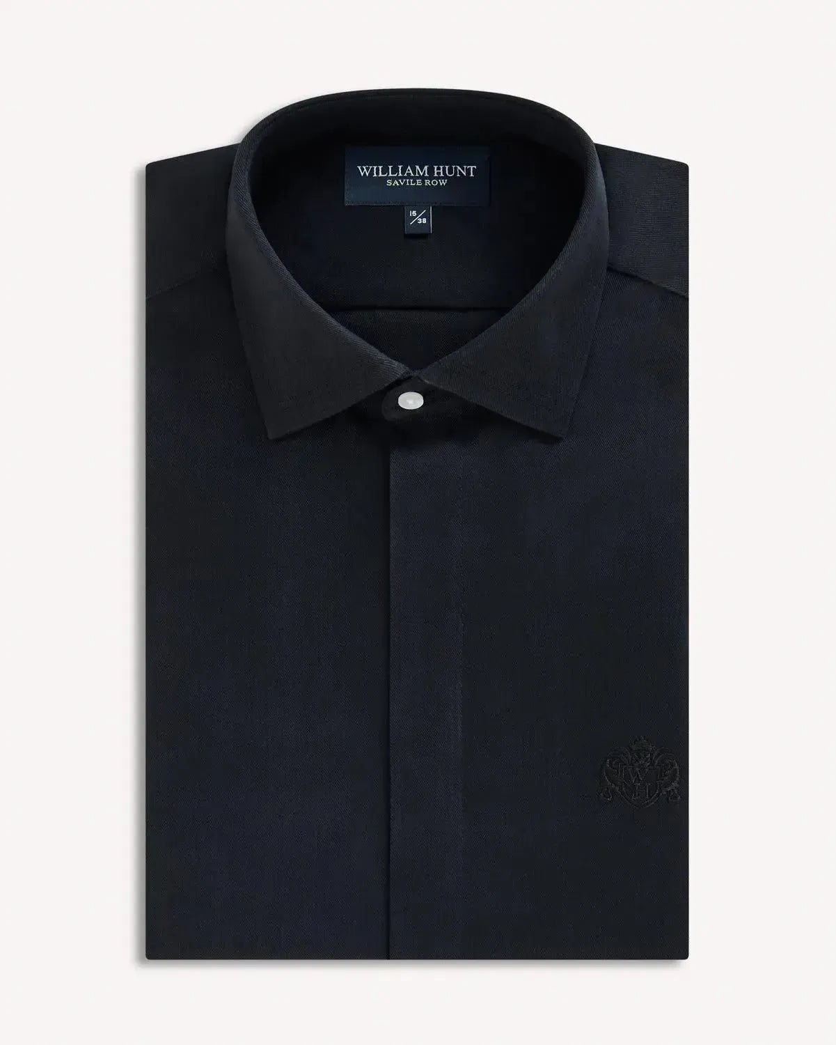 William Hunt Cotton Shirt Black – Tailored Menswear | Malford of London