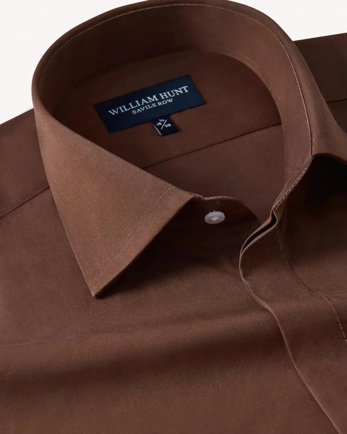 William Hunt Cotton Shirt Brown-MALFORD OF LONDON SAVILE ROW MENSWEAR OUTLET