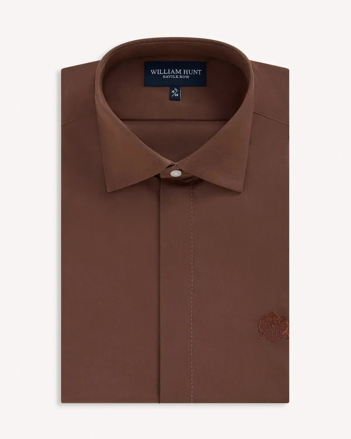 William Hunt Cotton Shirt Brown – Savile Row Menswear Outlet | Malford of London