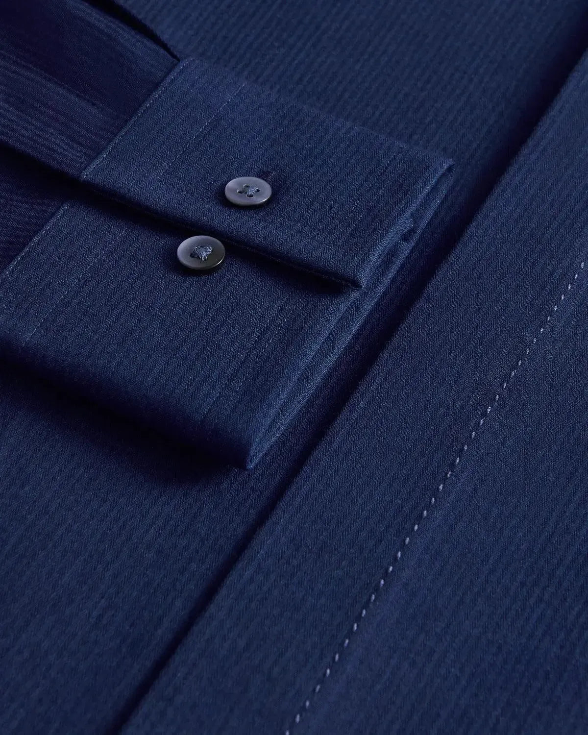 William Hunt Cotton Twill Shirt Navy-MALFORD OF LONDON SAVILE ROW MENSWEAR OUTLET