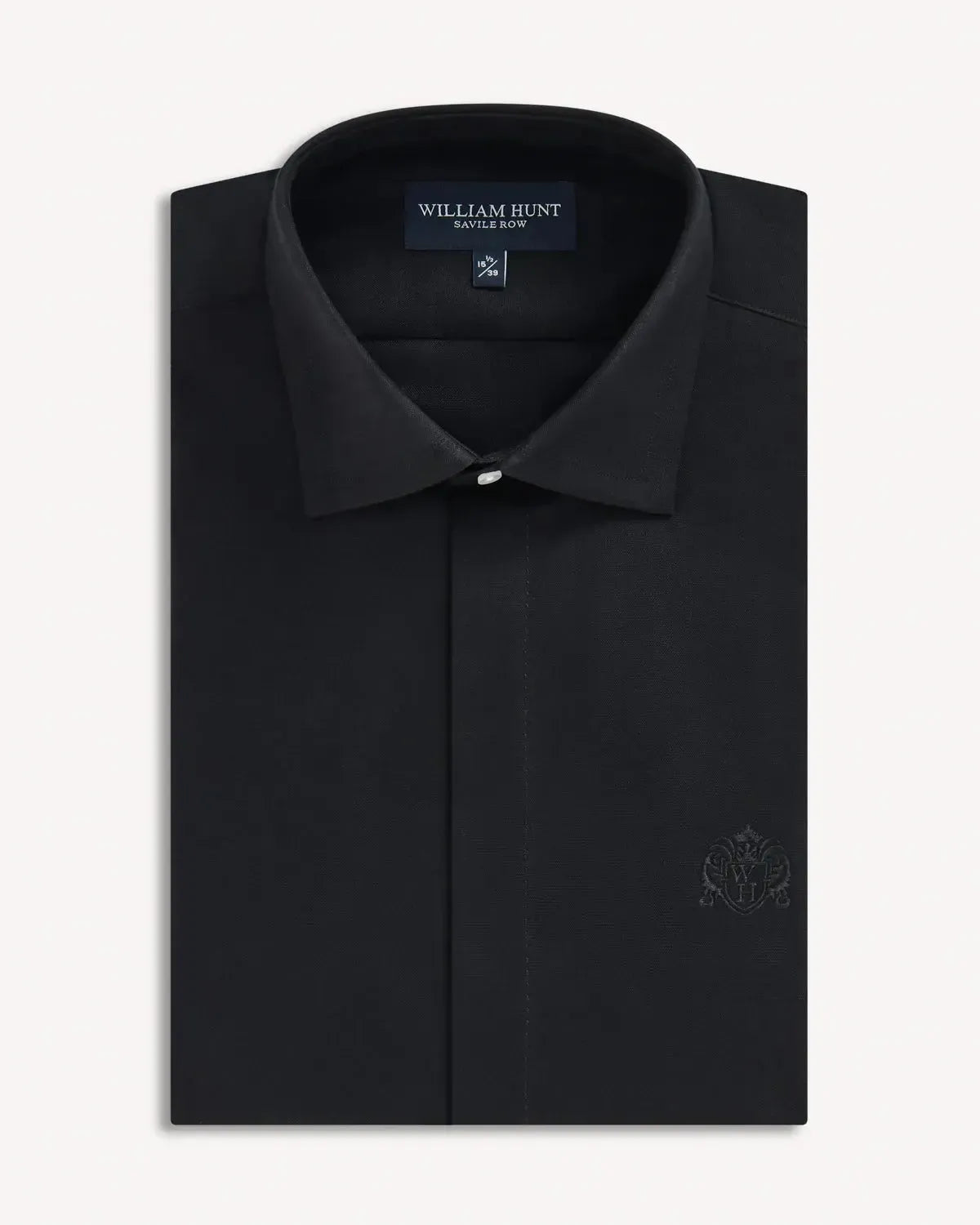 William Hunt Cotton Weave Shirt Black-MALFORD OF LONDON SAVILE ROW MENSWEAR OUTLET