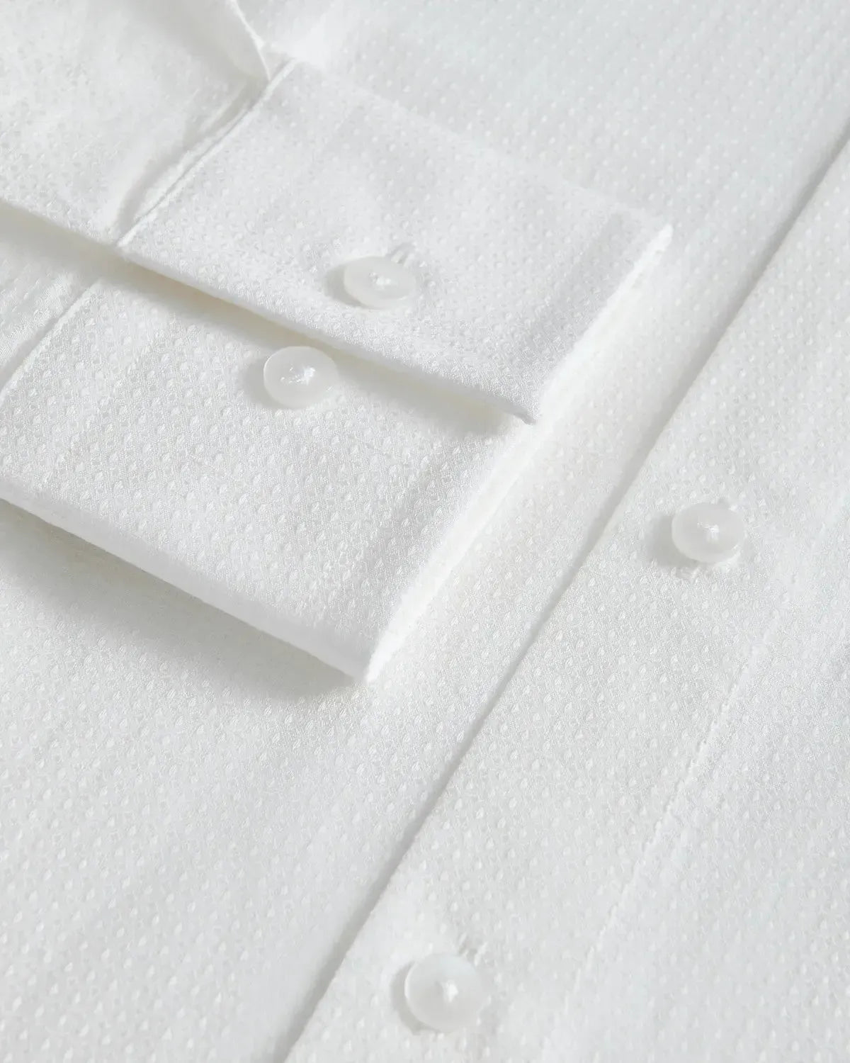 William Hunt Diamond Dobby Weave Shirt White-MALFORD OF LONDON SAVILE ROW MENSWEAR OUTLET