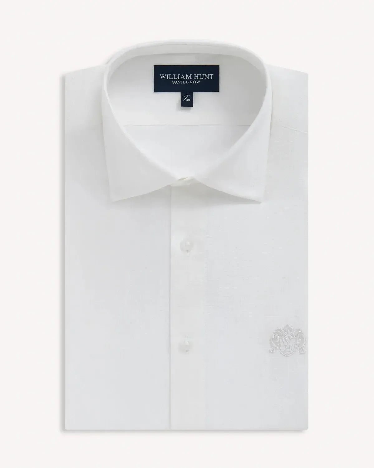 William Hunt Diamond Dobby Weave Shirt White - Savile Row Formalwear Outlet - Malford of London
