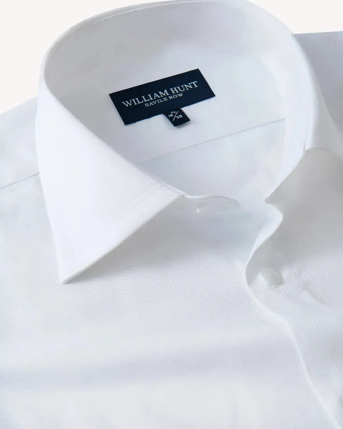 William Hunt Dobby Textured Cotton Shirt White-MALFORD OF LONDON SAVILE ROW MENSWEAR OUTLET