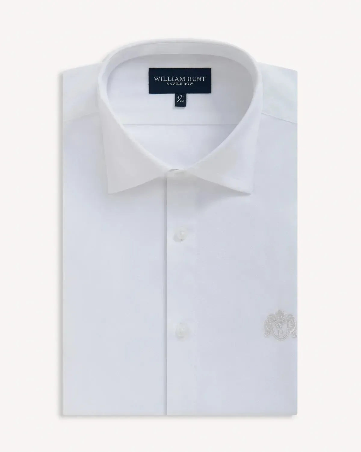 William Hunt Dobby Textured Cotton Shirt White-MALFORD OF LONDON SAVILE ROW MENSWEAR OUTLET