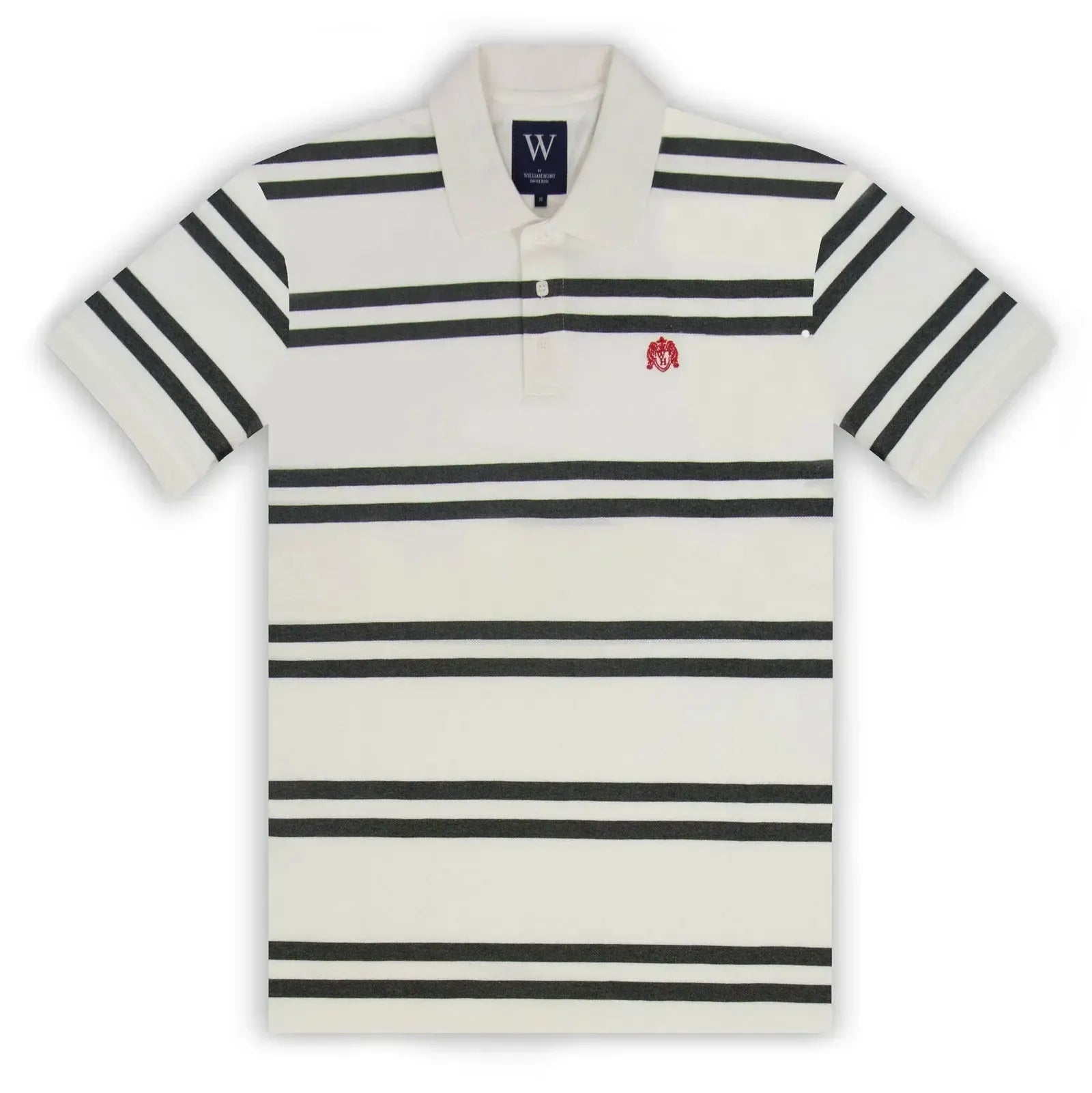 William Hunt Ecru with Charcoal Stripe-MALFORD OF LONDON SAVILE ROW MENSWEAR OUTLET