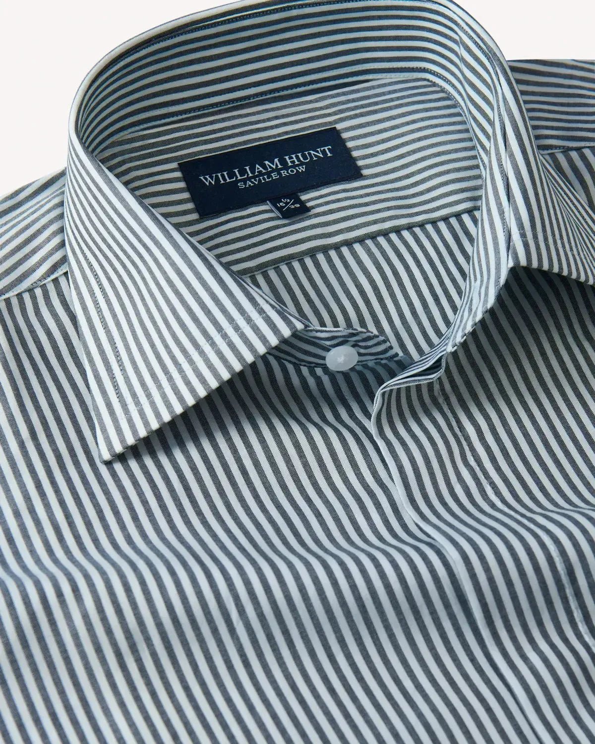 William Hunt Fine Stripe Shirt Grey White – Savile Row Menswear Outlet | Malford of London