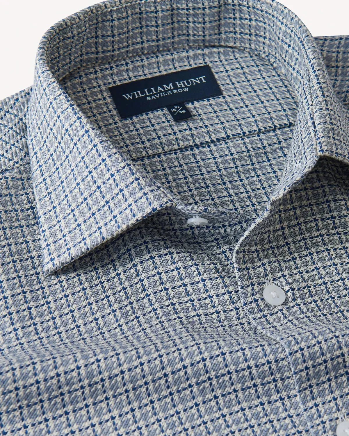 William Hunt Houndstooth Check Shirt Black White – Savile Row Menswear Outlet | Malford of London