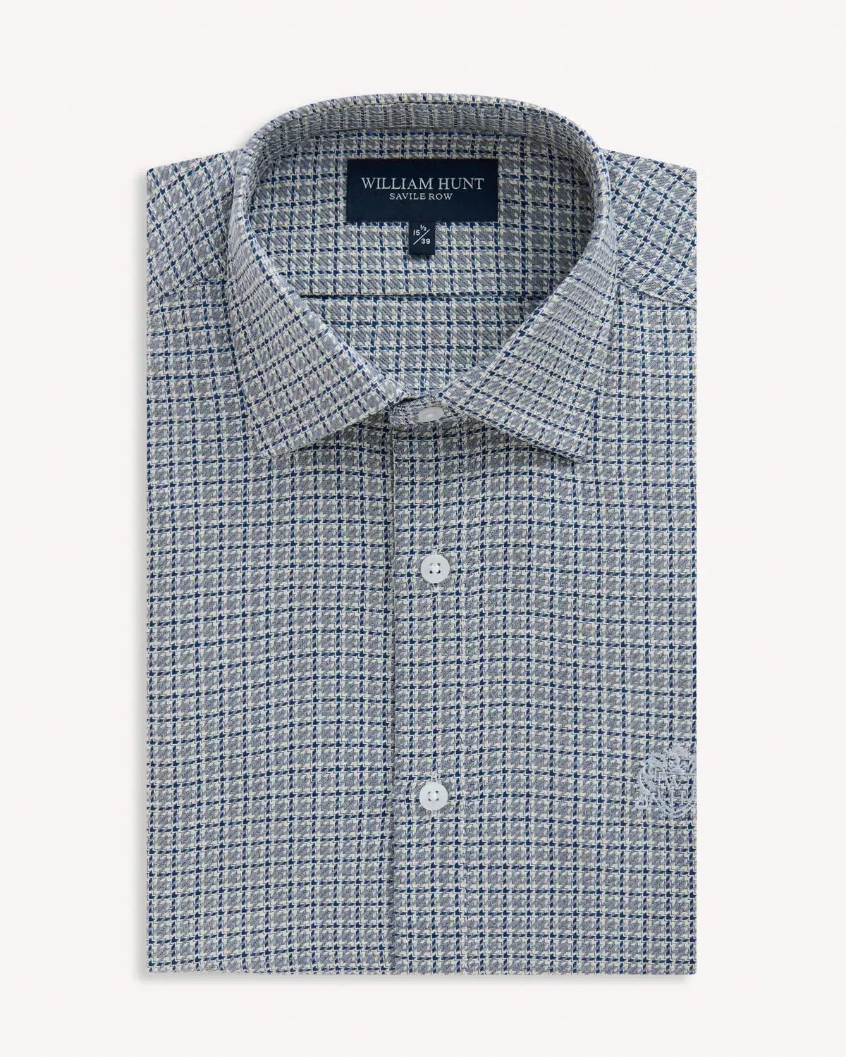 William Hunt Houndstooth Check Shirt Black White – Tailored Menswear | Malford of London