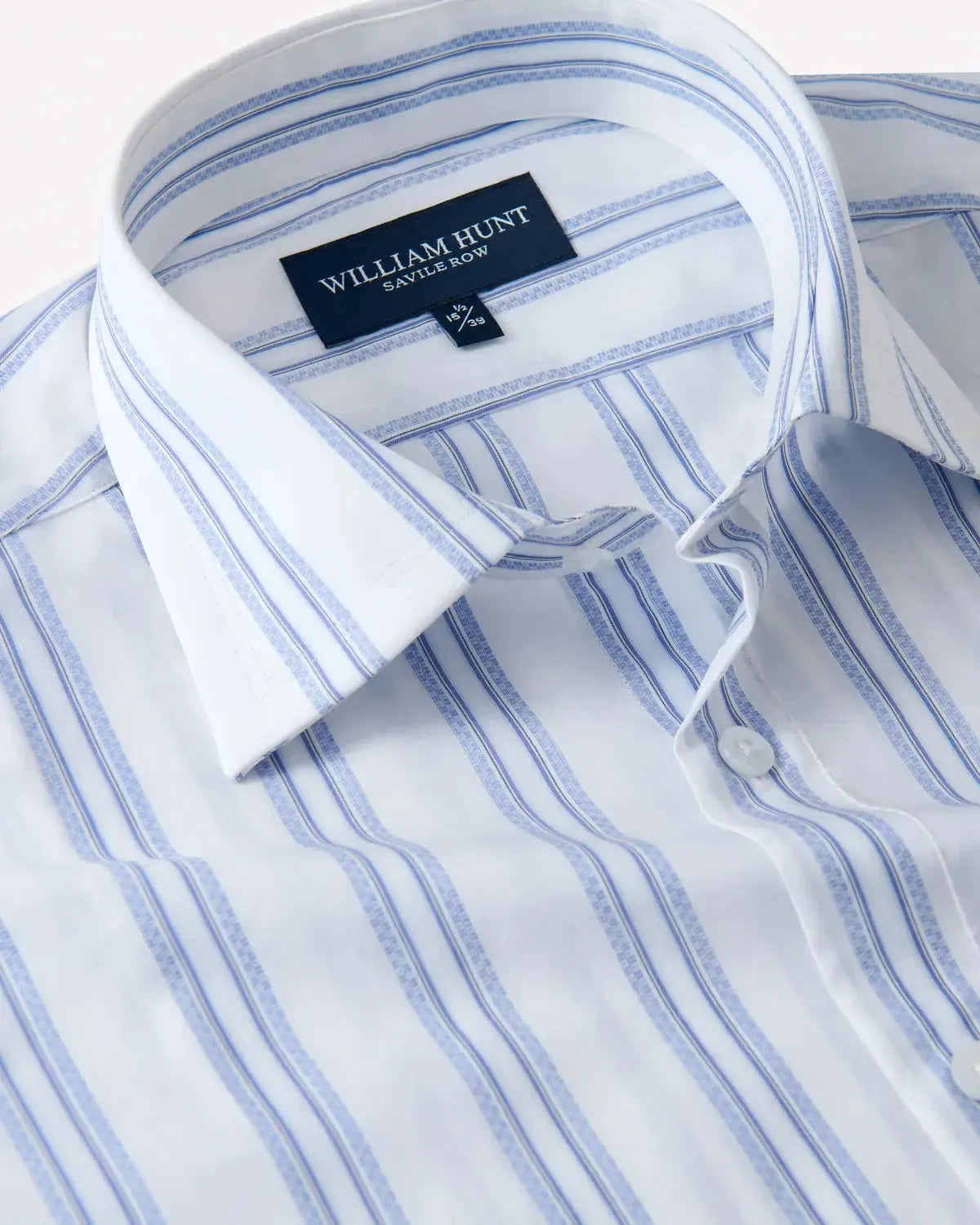 William Hunt Multi Stripe Shirt Royal White-MALFORD OF LONDON SAVILE ROW MENSWEAR OUTLET