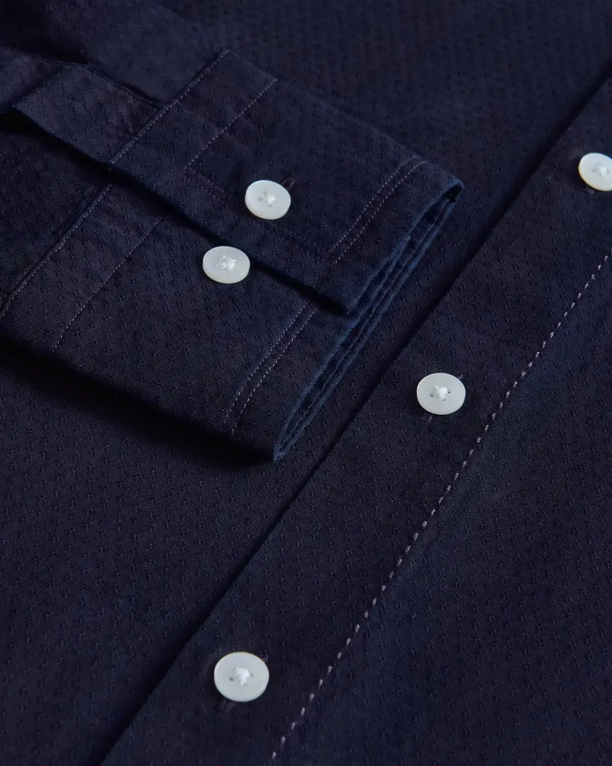 William Hunt Overstich Shirt Navy-MALFORD OF LONDON SAVILE ROW MENSWEAR OUTLET