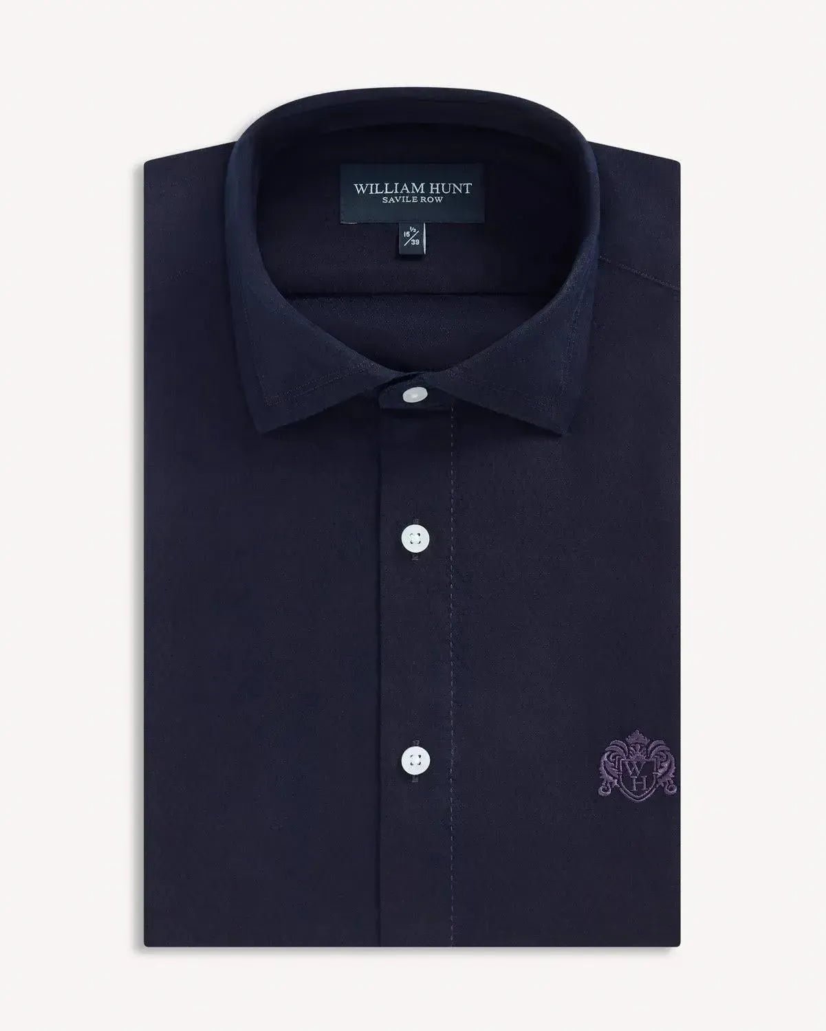 William Hunt Overstich Shirt Navy – Tailored Menswear | Malford of London