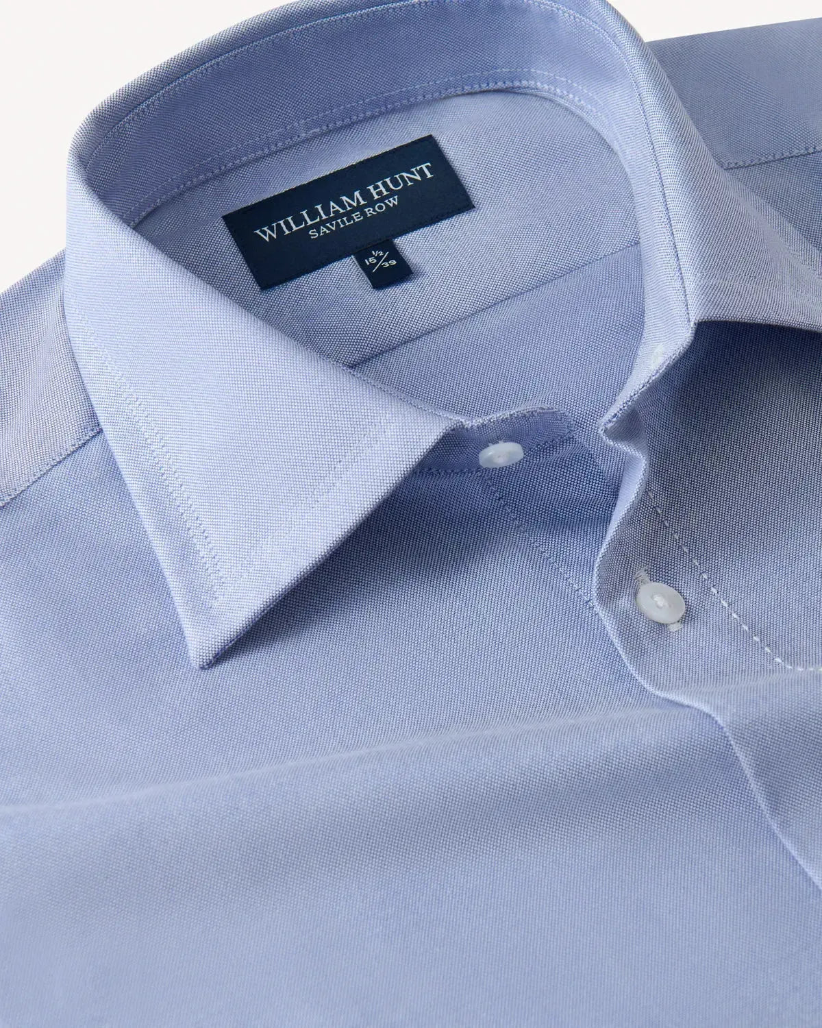 William Hunt Oxford Cotton Shirt Sky-MALFORD OF LONDON SAVILE ROW MENSWEAR OUTLET