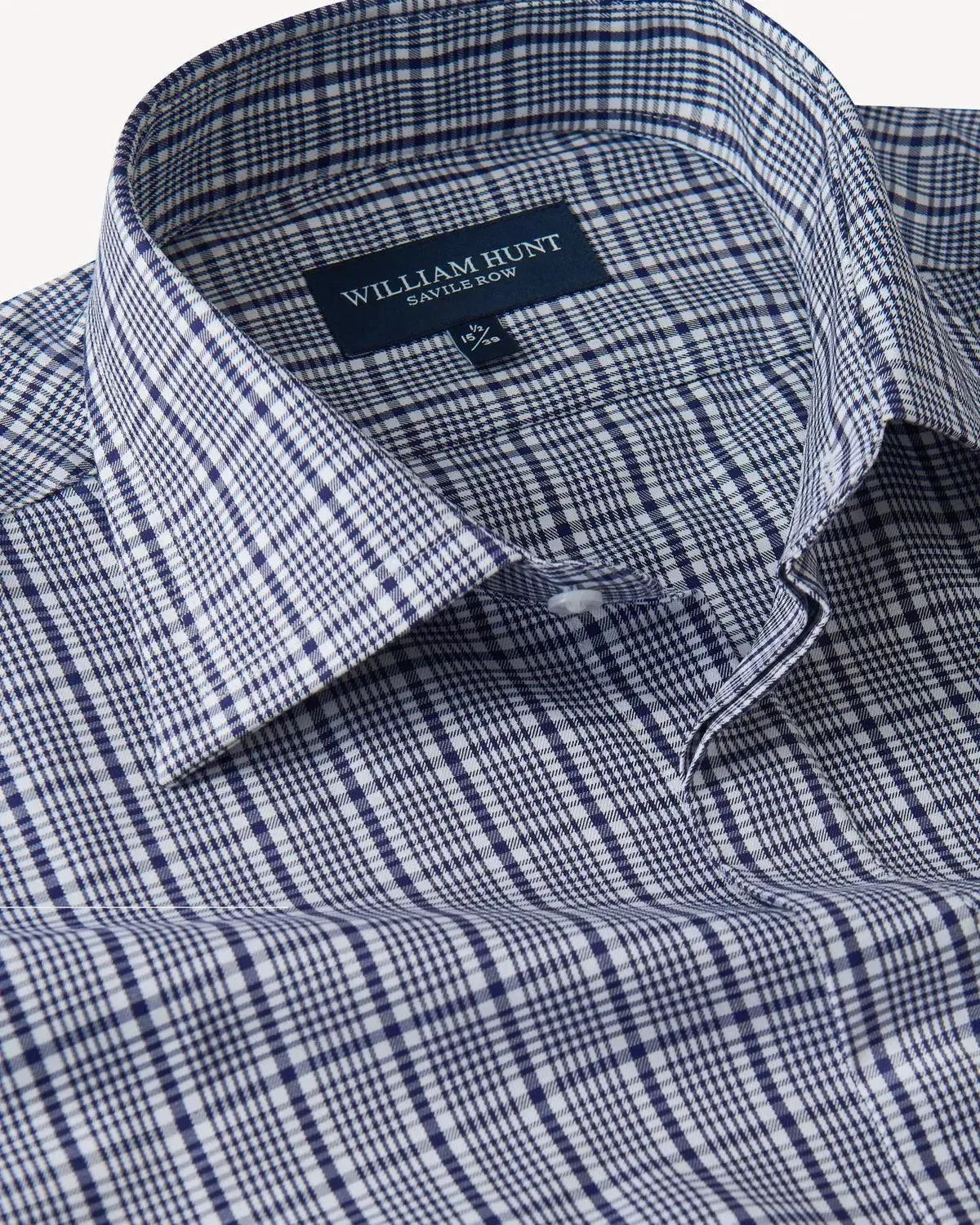 William Hunt POW Check Shirt Navy-MALFORD OF LONDON SAVILE ROW MENSWEAR OUTLET