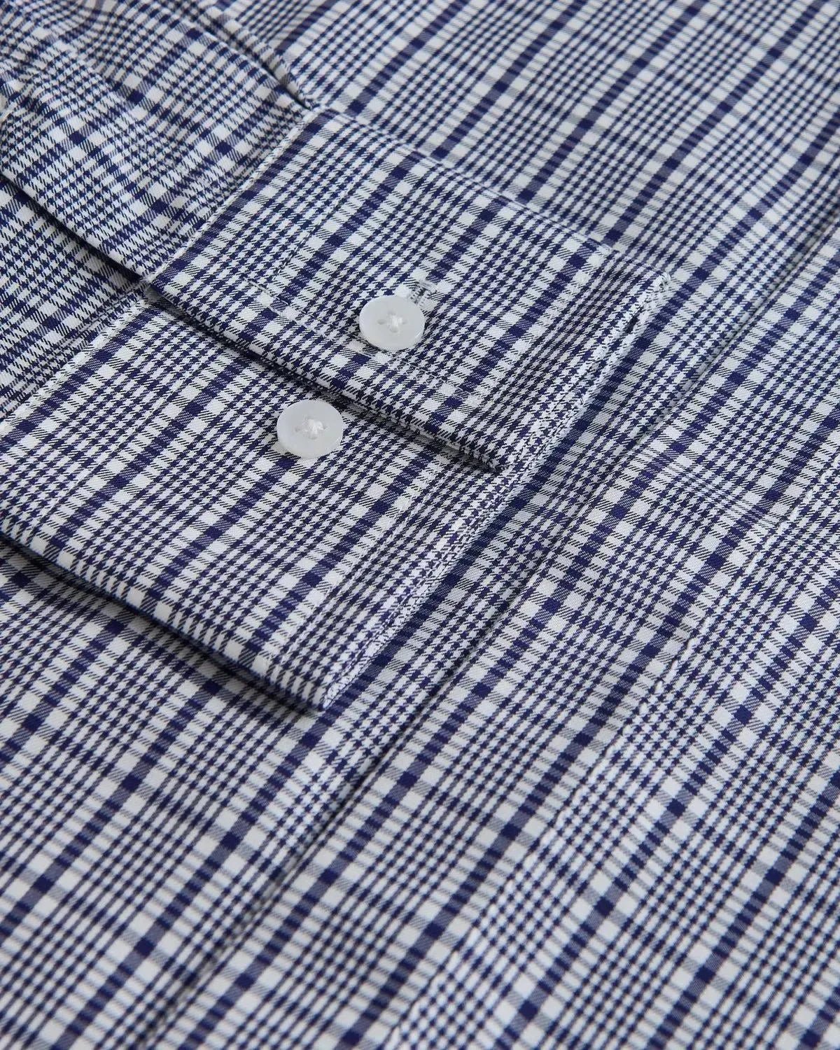 William Hunt POW Check Shirt Navy – Savile Row Menswear Outlet | Malford of London