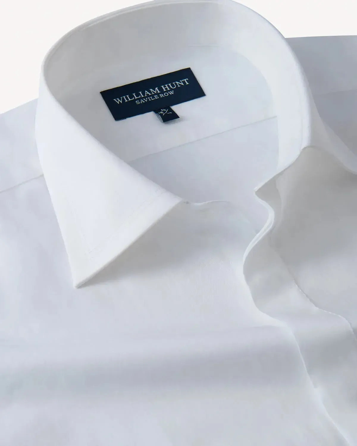 William Hunt Poplin Shirt White-MALFORD OF LONDON SAVILE ROW MENSWEAR OUTLET