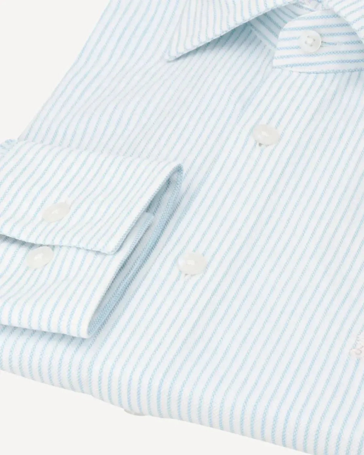 William Hunt Rope Stripe Textured Shirt White Sky Blue – Savile Row Menswear Outlet | Malford of London