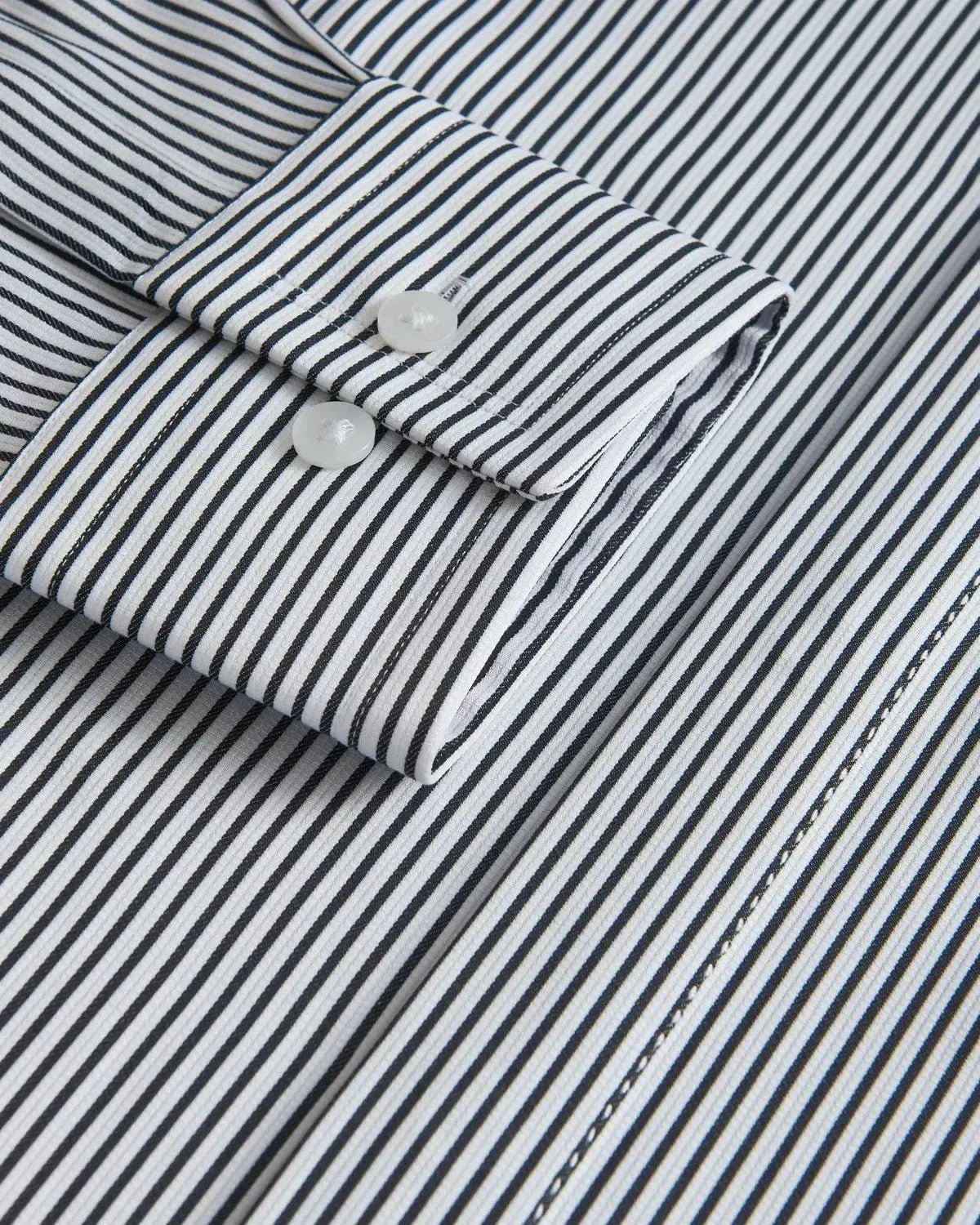 William Hunt Stripe Shirt Black White – Savile Row Menswear Outlet | Malford of London