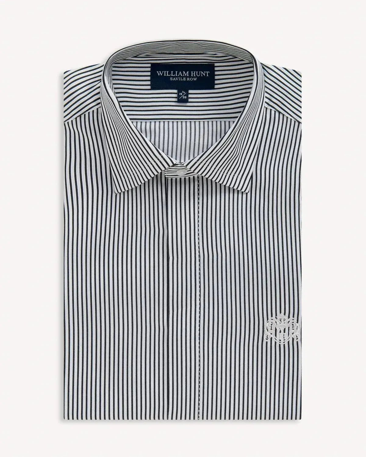 William Hunt Stripe Shirt Black White - Savile Row Formalwear Outlet - Malford of London