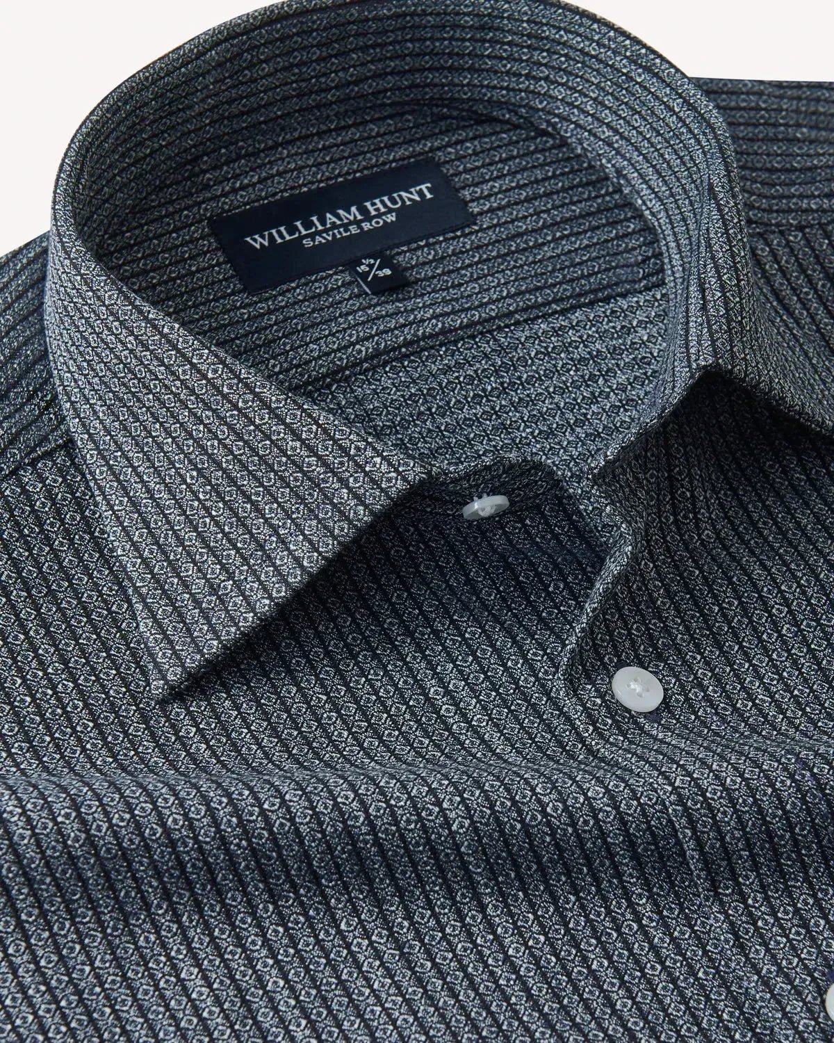 William Hunt Stripe Shirt Dark Grey Navy - Savile Row Formalwear Outlet - Malford of London