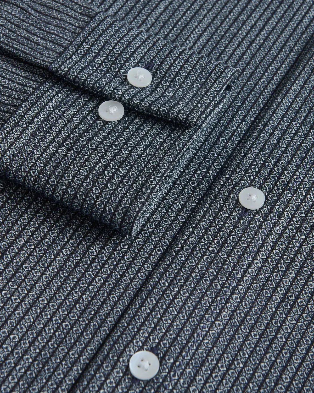 William Hunt Stripe Shirt Dark Grey Navy - Savile Row Formalwear Outlet - Malford of London