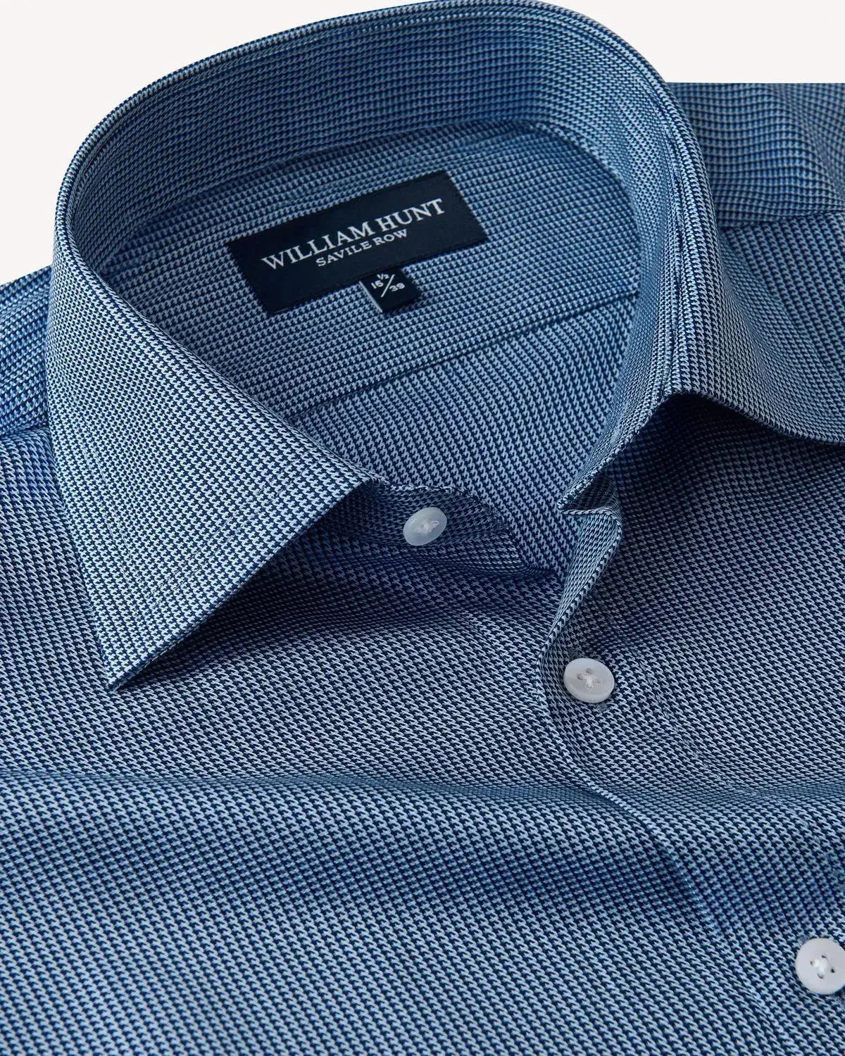 William Hunt Tectired Metric Shirt Navy-MALFORD OF LONDON SAVILE ROW MENSWEAR OUTLET