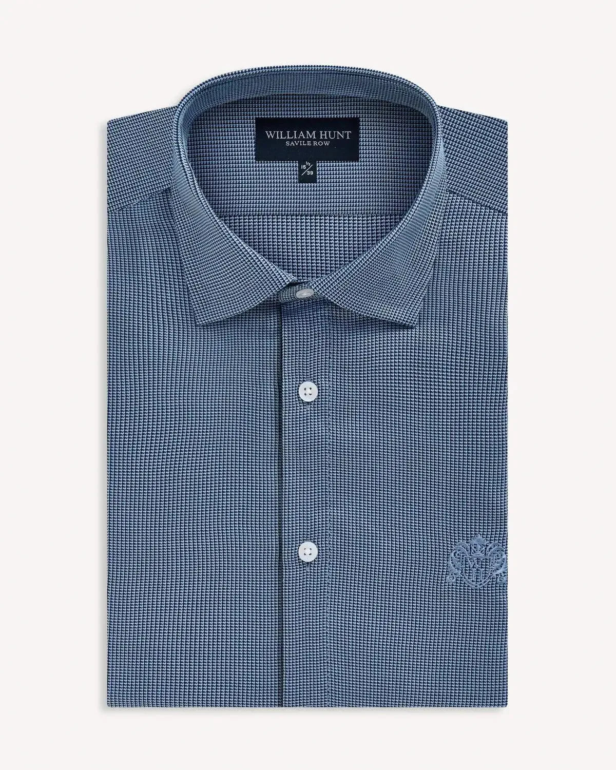 William Hunt Tectired Metric Shirt Navy-MALFORD OF LONDON SAVILE ROW MENSWEAR OUTLET