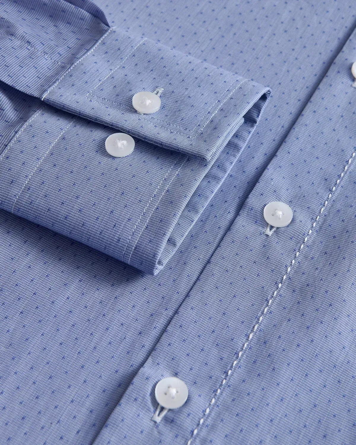 William Hunt Textured Dot Shirt Light Blue-MALFORD OF LONDON SAVILE ROW MENSWEAR OUTLET