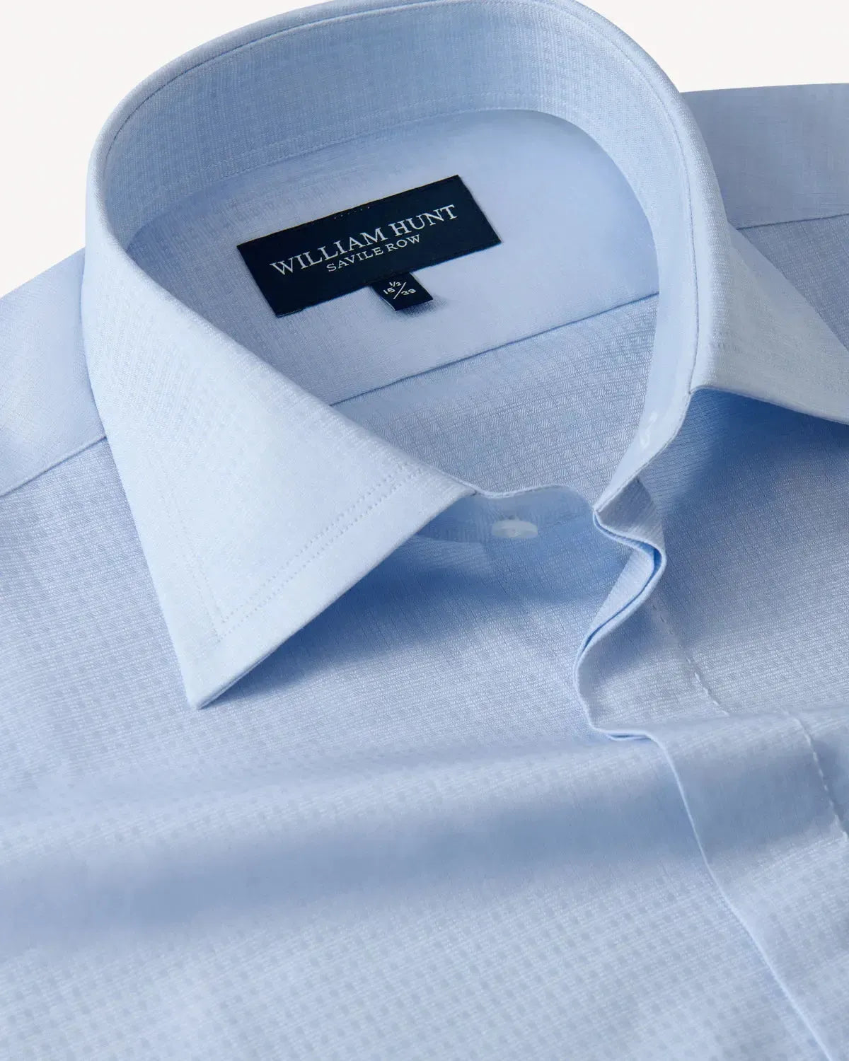 William Hunt Textured Shirt Light Blue-MALFORD OF LONDON SAVILE ROW MENSWEAR OUTLET