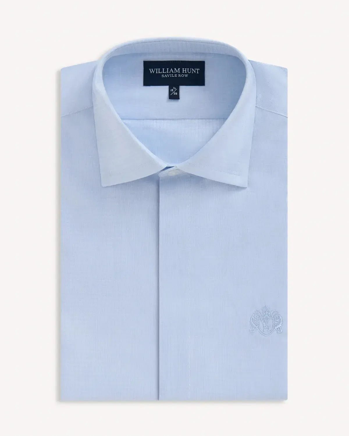 William Hunt Textured Shirt Light Blue - Savile Row Formalwear Outlet - Malford of London