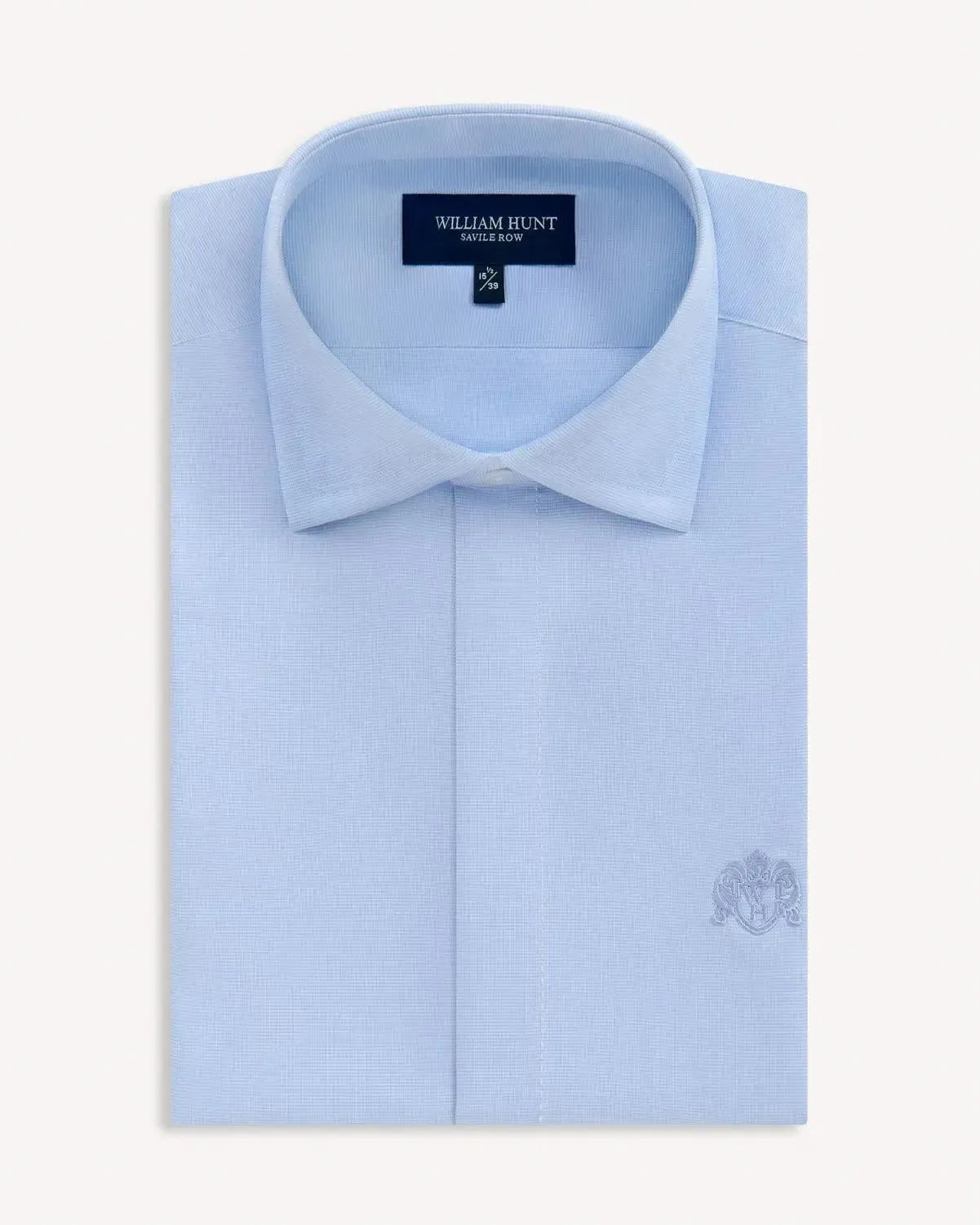 William Hunt Textured Structure Shirt Sky-MALFORD OF LONDON SAVILE ROW MENSWEAR OUTLET
