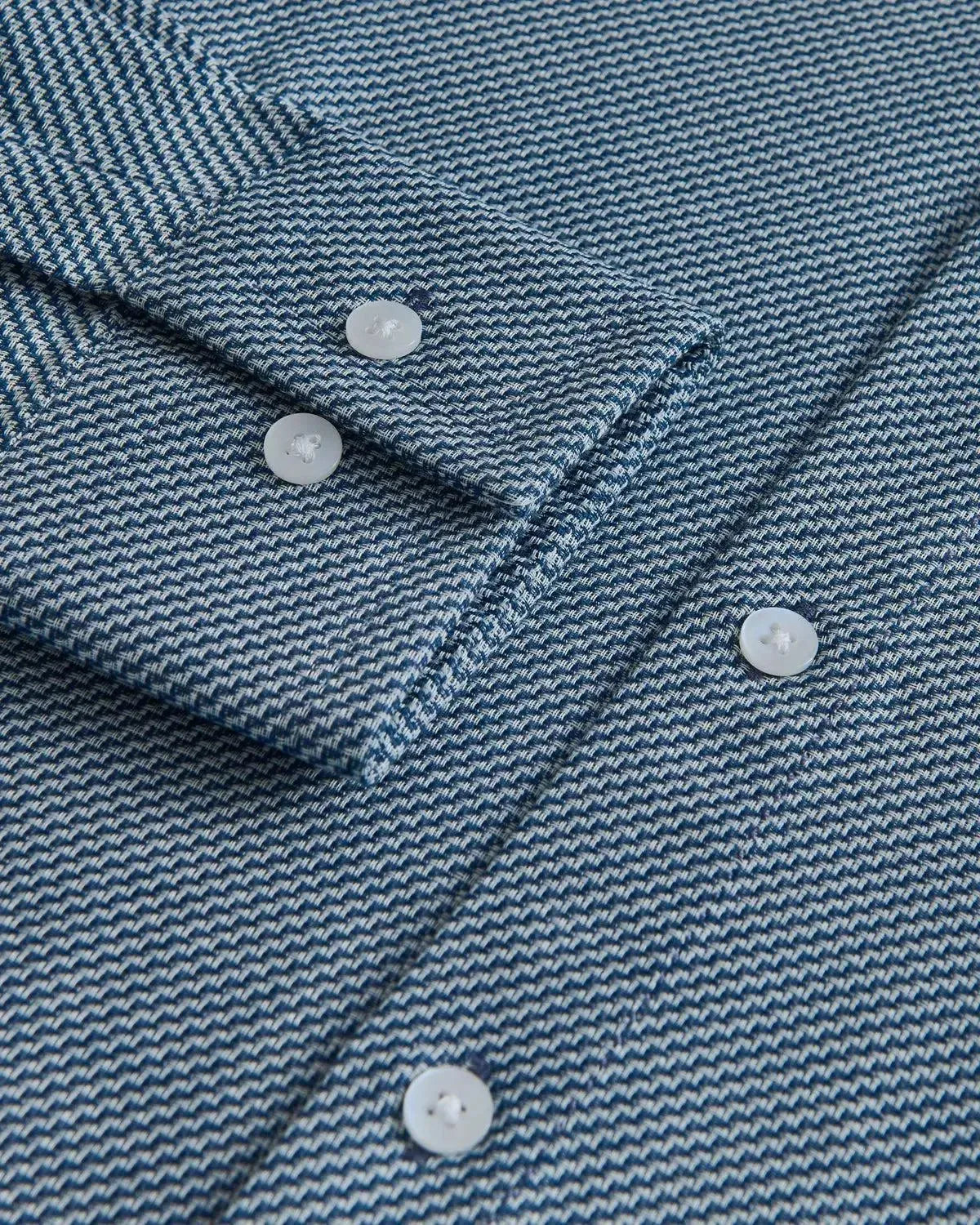 William Hunt Textured Weave Shirt Dark Blue-MALFORD OF LONDON SAVILE ROW MENSWEAR OUTLET