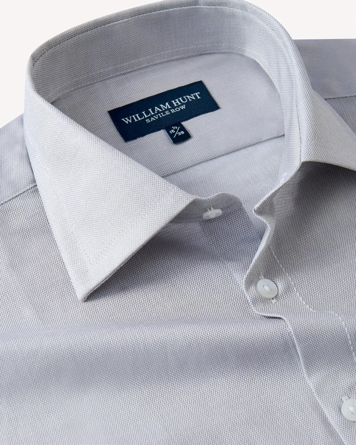 William Hunt Textured Weave Shirt Grey-MALFORD OF LONDON SAVILE ROW MENSWEAR OUTLET