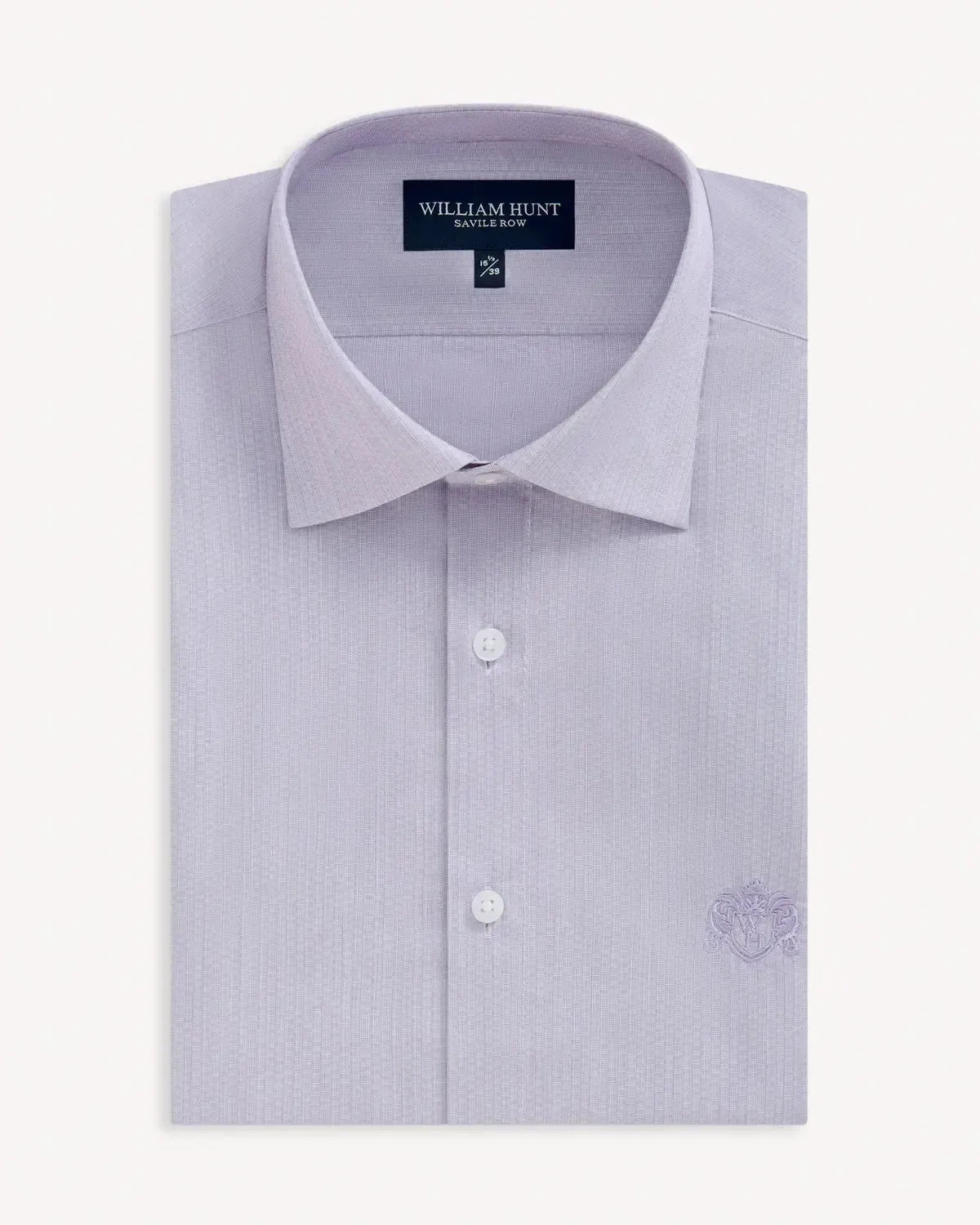 William Hunt Textured Weave Shirt Light Purple-MALFORD OF LONDON SAVILE ROW MENSWEAR OUTLET