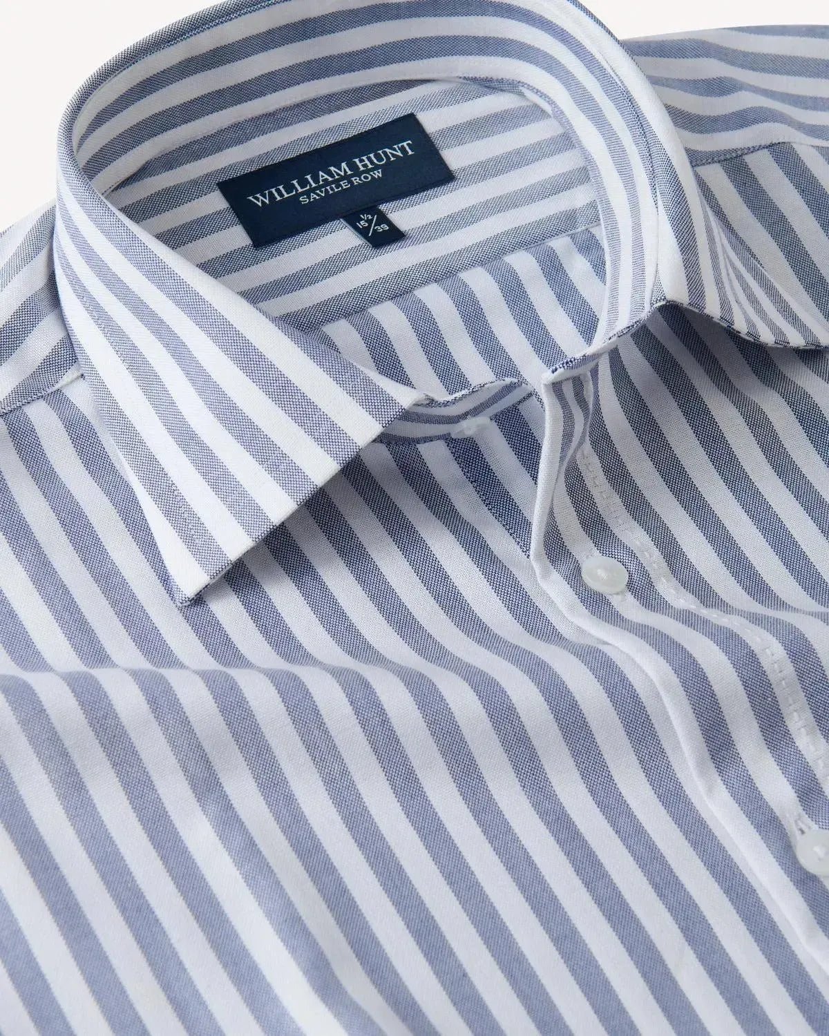 William Hunt Wide Stripe Shirt White Blue – Savile Row Menswear Outlet | Malford of London