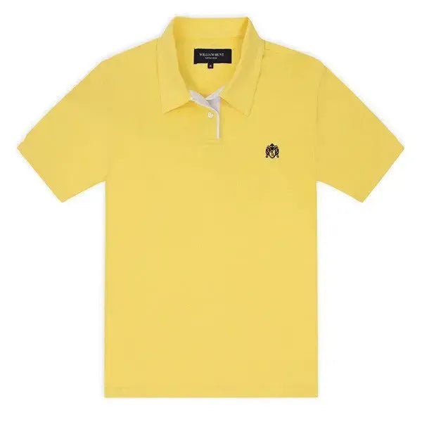 William Hunt Yellow Insert Polo with Contrast Collar - Savile Row Formalwear Outlet - Malford of London