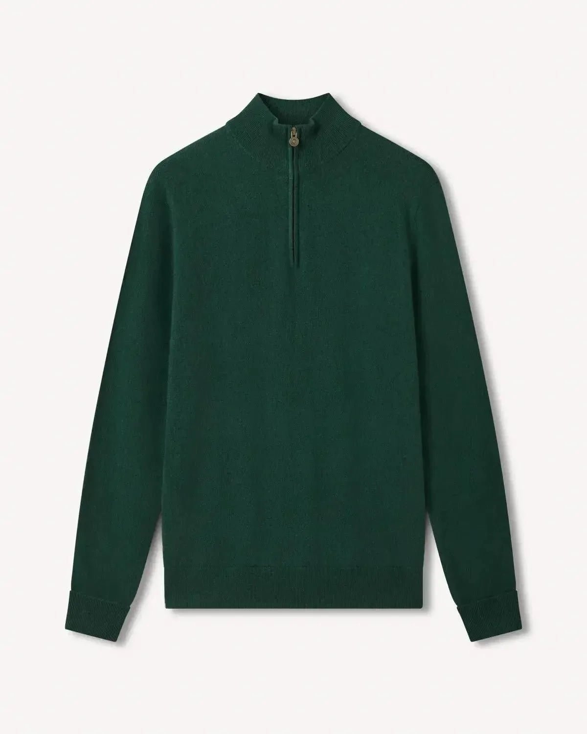 Bernard Weatherill 1/4 Zip Cashmere Mix Forest - Malford_of_London_Tailoring_Archive