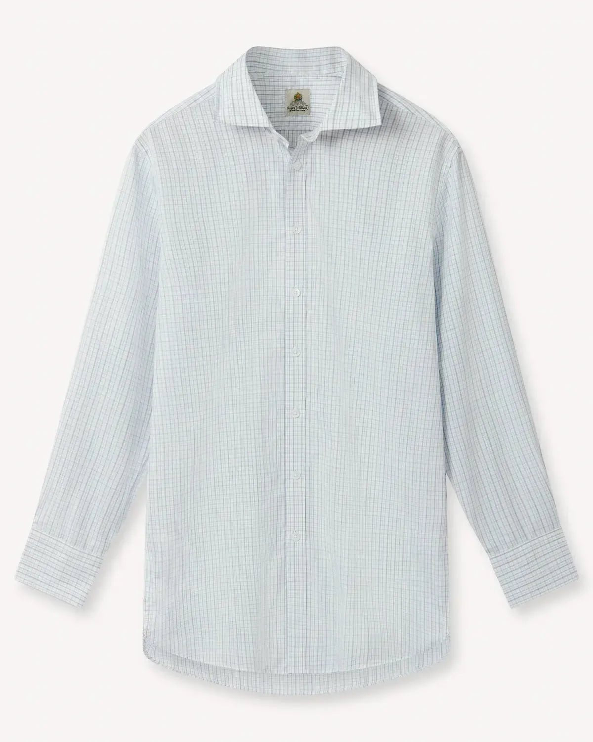 Bernard Weatherill Casual Micro Check Shirt White Blue – Savile Row Menswear Outlet | Malford of London