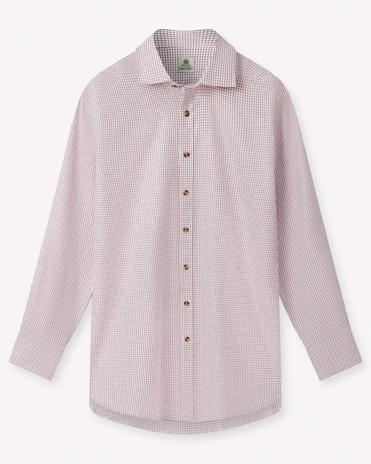 Bernard Weatherill Classic Country Micro Check Shirt White Red – Savile Row Menswear Outlet | Malford of London
