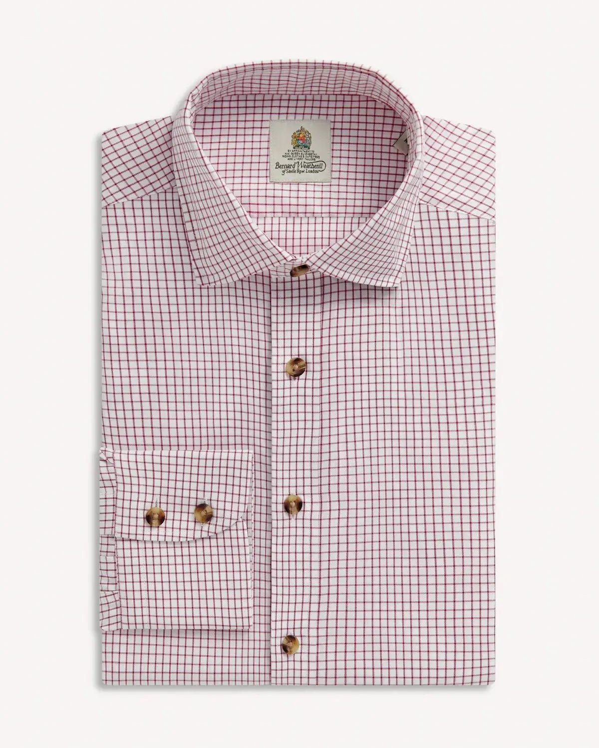 Bernard Weatherill Classic Country Micro Check Shirt White Red – Savile Row Menswear Outlet | Malford of London