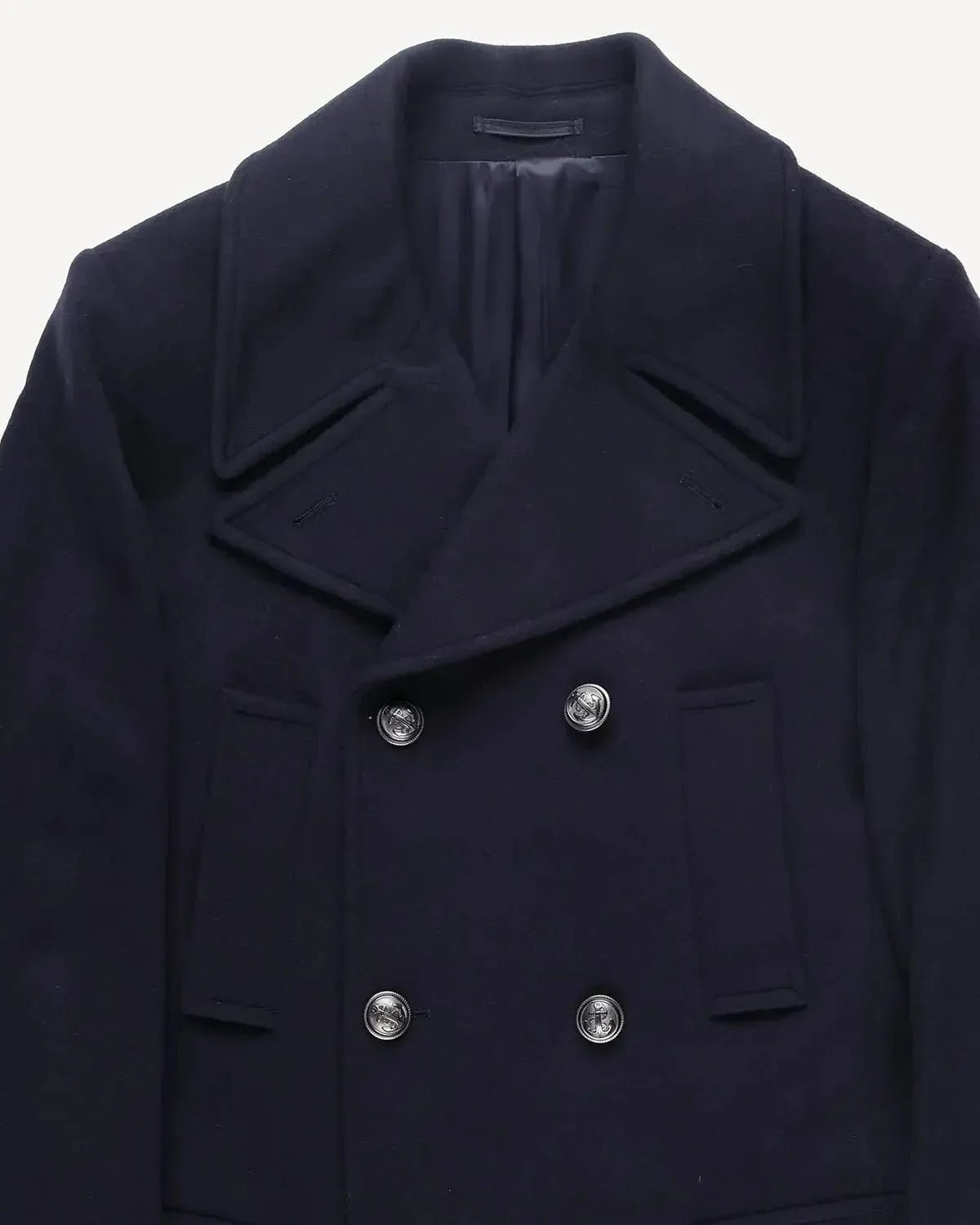 Bernard Weatherill DB 3/4 Length Peacoat Coat Navy - Malford_of_London_Tailoring_Archive
