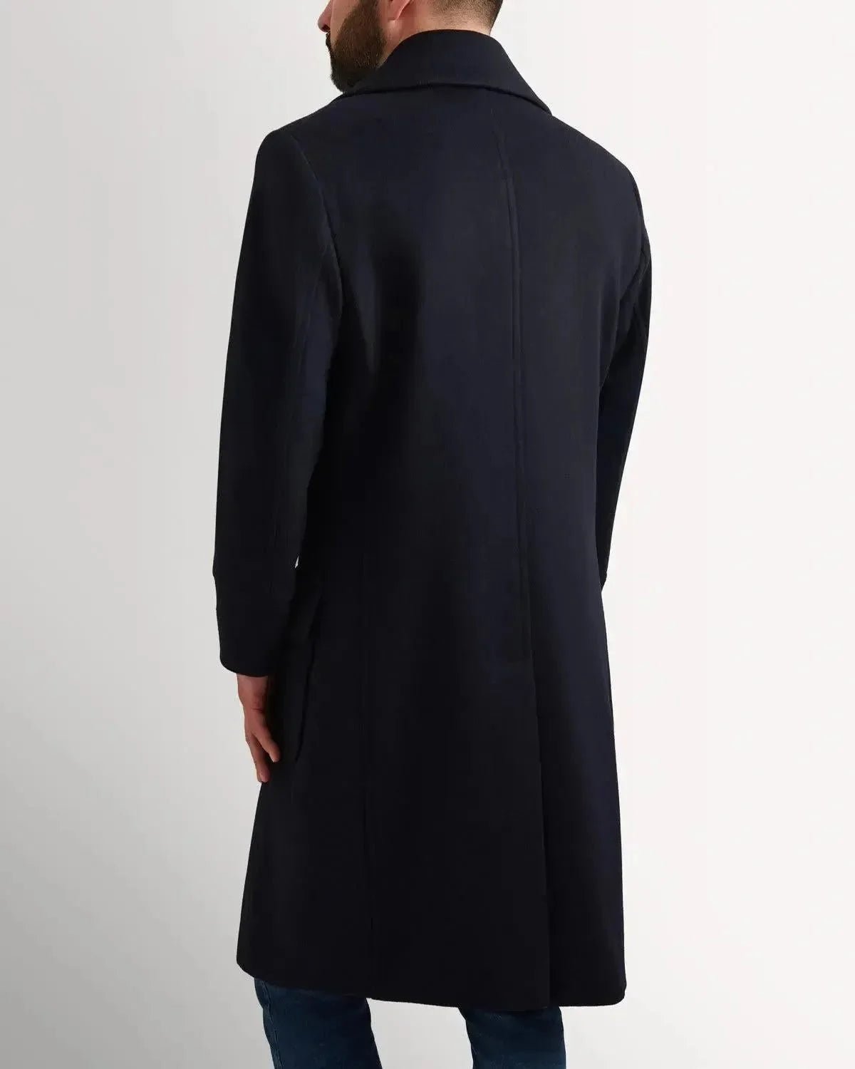 Bernard Weatherill DB 3/4 Length Peacoat Coat Navy - Malford_of_London_Tailoring_Archive