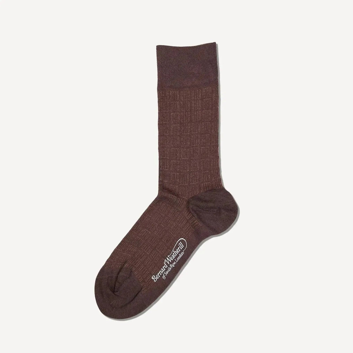 Bernard Weatherill Geometic Socks Chestnut Brown - Malford_of_London_Tailoring_Archive
