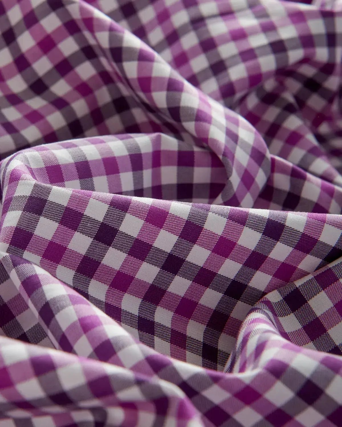 Bernard Weatherill Gingham Twill Classic Fit Shirt Purple/White – Savile Row Menswear Outlet | Malford of London