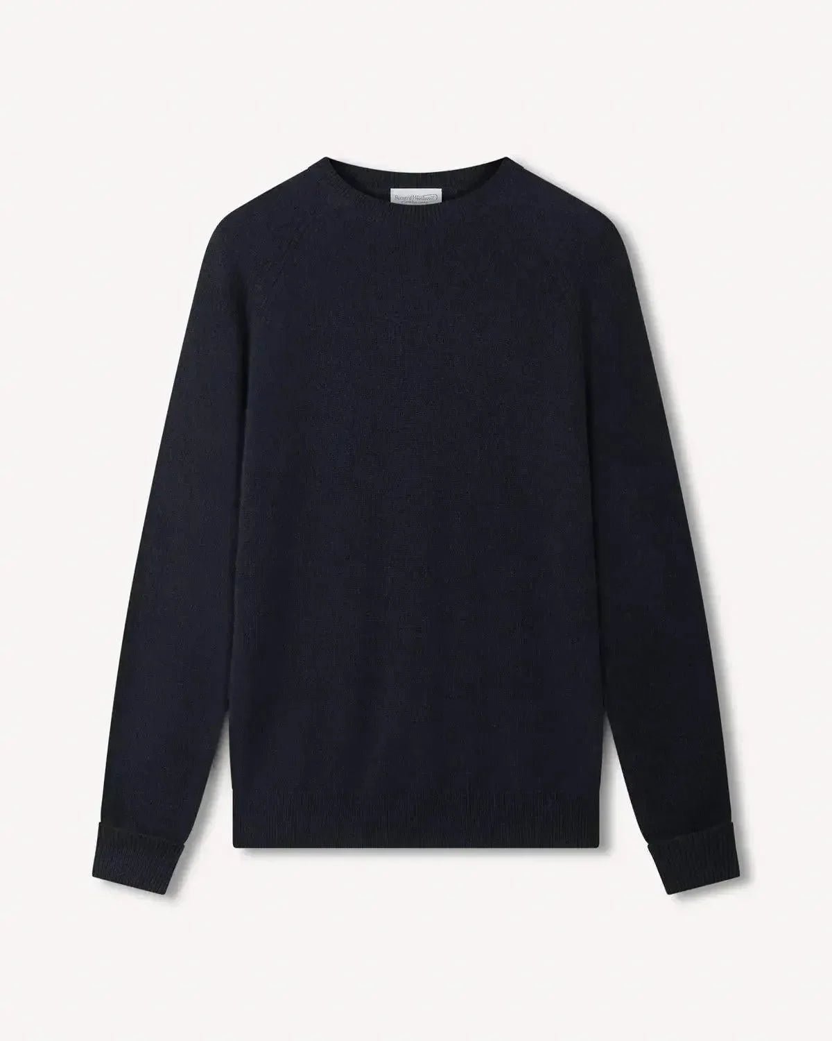 Bernard Weatherill Lambswool Plain Crewneck Navy - Malford_of_London_Tailoring_Archive